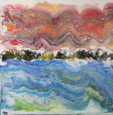 Peinture intitulée "Between sea and sky" par Laurent Magrez (LMag), Œuvre d'art originale, Acrylique