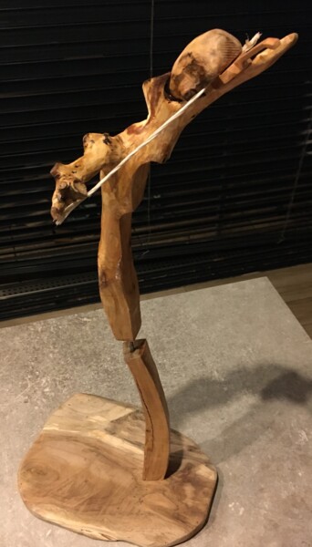 Sculpture intitulée "le violoniste" par Laurent Malouvet, Œuvre d'art originale, Bois