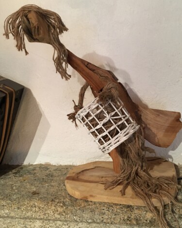 Скульптура под названием "contre vents et mar…" - Laurent Malouvet, Подлинное произведение искусства, Дерево