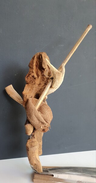 Sculpture titled "cornemuse" by Laurent Malouvet, Original Artwork, Wood