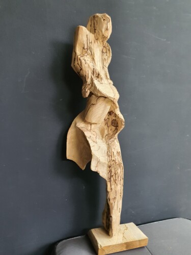 Sculpture titled "Percussionniste" by Laurent Malouvet, Original Artwork, Wood