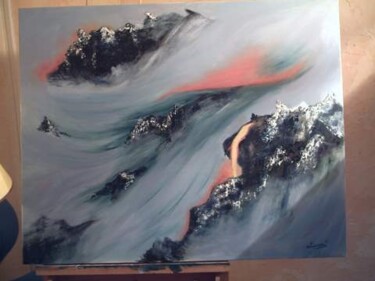 Painting titled "brouillard" by Laurent Martinez, Original Artwork