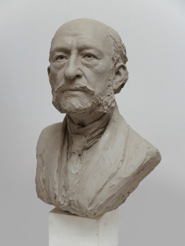 Sculpture titled "Buste d'Emile Carta…" by Laurent Mc, Original Artwork, Clay