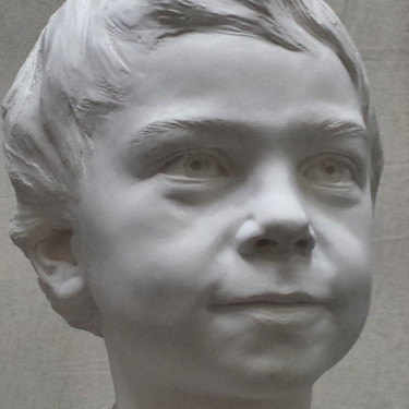 Sculpture intitulée "Portrait d'enfant e…" par Laurent Mc, Œuvre d'art originale, Plâtre
