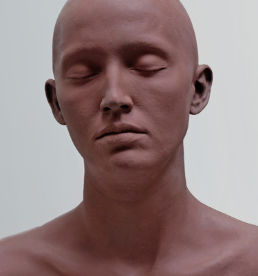 Sculpture intitulée "Visage" par Laurent Mc, Œuvre d'art originale, Argile