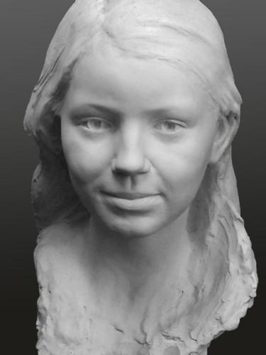 Rzeźba zatytułowany „Portrait jeune fille” autorstwa Laurent Mc, Oryginalna praca, Gips