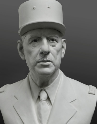 Sculpture intitulée "De Gaulle au Musée…" par Laurent Mc, Œuvre d'art originale, Plâtre