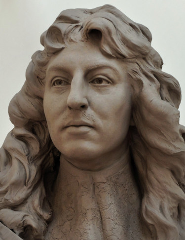 Sculpture intitulée "Louis XIV, détail" par Laurent Mc, Œuvre d'art originale, Argile