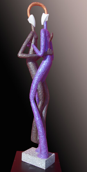 Escultura titulada "Couple Violet" por Laurent Messager, Obra de arte original, Hormigón