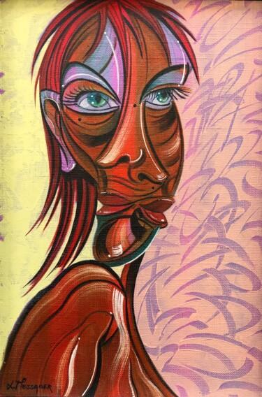 Pintura titulada "Elyse" por Laurent Messager, Obra de arte original, Oleo Montado en Otro panel rígido