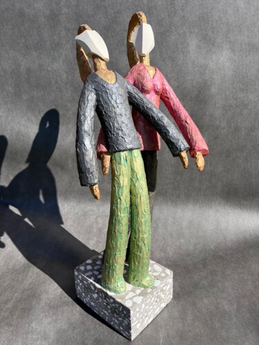 Sculpture titled "Duo" by Laurent Messager, Original Artwork, Cement