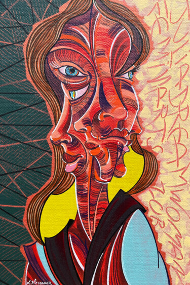 Peinture intitulée "Julia" par Laurent Messager, Œuvre d'art originale, Huile Monté sur Autre panneau rigide