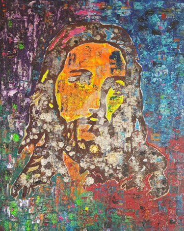 Painting titled "JESUS" by Elmago, Original Artwork, Acrylic