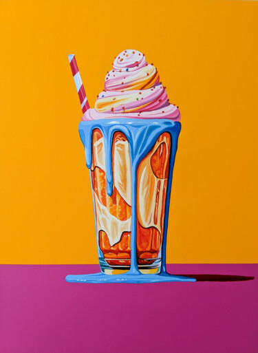 Картина под названием "Cocktail glacé" - Laurent Perazza, Подлинное произведение искусства, Акрил Установлен на Деревянная р…