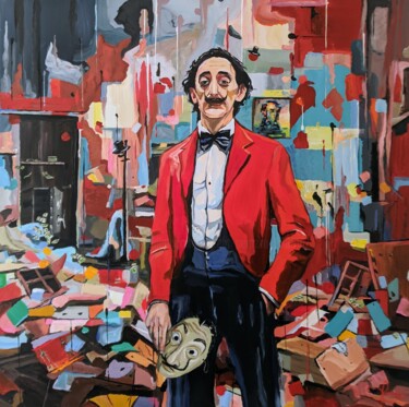 Painting titled "La Casa de Dali / S…" by Laurent Perazza, Original Artwork, Acrylic Mounted on Wood Stretcher frame