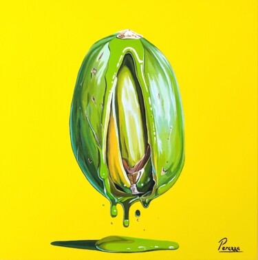 Pintura titulada "" Une pistache qui…" por Laurent Perazza, Obra de arte original, Acrílico Montado en Bastidor de camilla d…