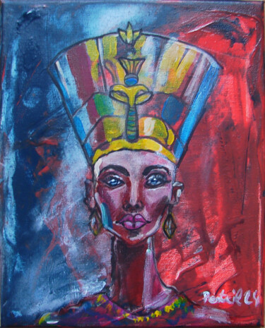 Painting titled "Nefertiti" by Laurent Pesteil, Original Artwork, Acrylic