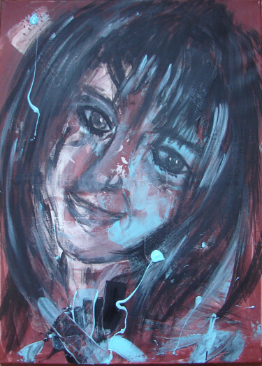 Peinture intitulée "Visage Femme" par Laurent Pesteil, Œuvre d'art originale, Acrylique