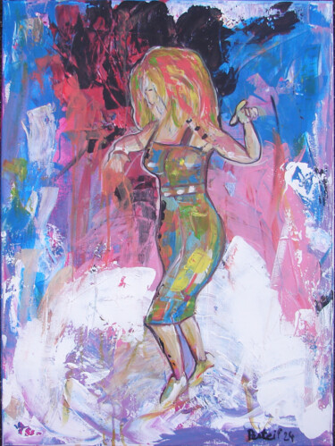 Malerei mit dem Titel "Danseuse" von Laurent Pesteil, Original-Kunstwerk, Acryl
