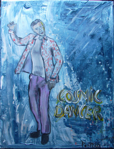 Schilderij getiteld "Cosmic Dancer" door Laurent Pesteil, Origineel Kunstwerk, Acryl