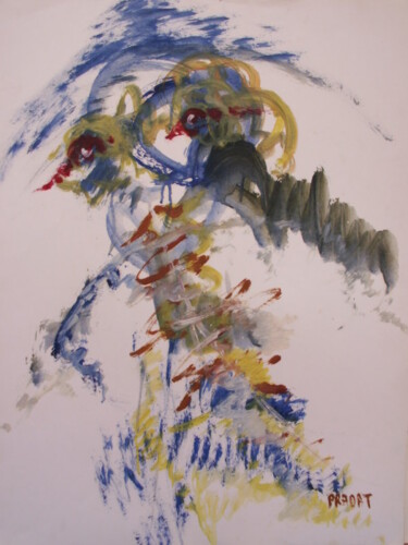 Peinture intitulée "29 regard" par Laurent Pradat, Œuvre d'art originale, Huile