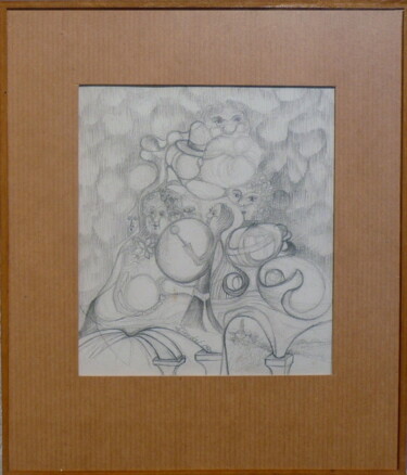 Tekening getiteld "12 dessin" door Laurent Pradat, Origineel Kunstwerk, Potlood Gemonteerd op Karton