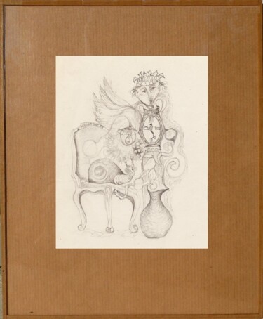 Desenho intitulada "14 dessin" por Laurent Pradat, Obras de arte originais, Lápis Montado em Cartão