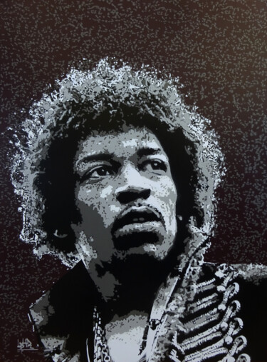 Pintura intitulada "Johnny Allen Hendrix" por Laurent Roybet, Obras de arte originais, Tinta spray