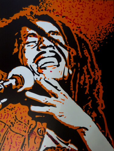 Pittura intitolato "Bob Marley" da Laurent Roybet, Opera d'arte originale, Spray