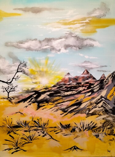 Painting titled "Desert adventure" by Laurent Victor, Original Artwork, Acrylic