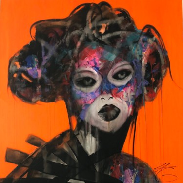 Painting titled "Geisha" by Laurent Zagarri, Original Artwork, Acrylic