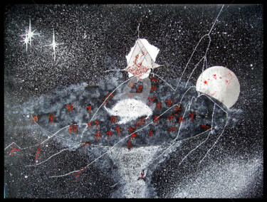 Disegno intitolato "Hypnotic space Odis…" da Laurent Berthe, Opera d'arte originale, Matita