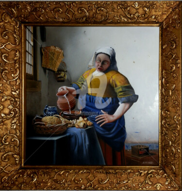 Malerei mit dem Titel "Sous les jupons de…" von Laurent Berthe, Original-Kunstwerk, Öl