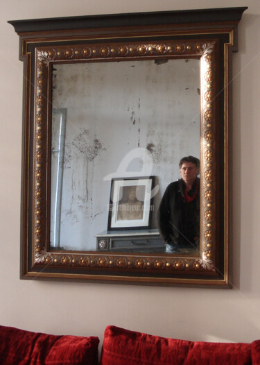 Artisanat intitulée "Miroir ancien" par Laurent Berthe, Œuvre d'art originale