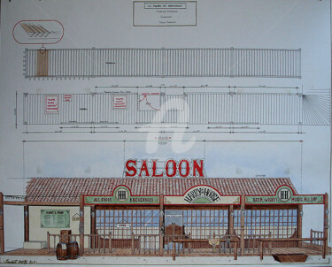 Installation intitulée "Le Saloon" par Laurent Berthe, Œuvre d'art originale