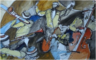 Painting titled "Sur un air de Jazz" by Laurent Bois, Original Artwork, Acrylic