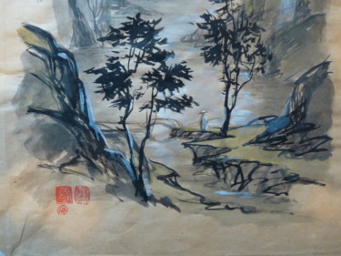 Painting titled "plénitude japonaise" by Laurent Bois, Original Artwork, Ink