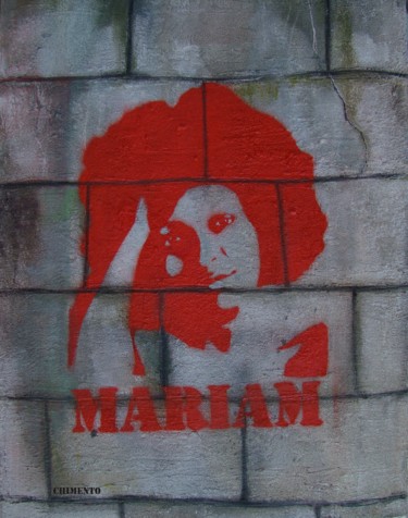 Painting titled "Mariam" by Laurent Chimento, Original Artwork, Spray paint Mounted on Wood Stretcher frame