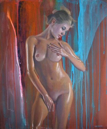 Painting titled "Nudité, ZY937" by Laurent Chimento, Original Artwork