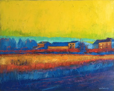 Painting titled "La campagne de Mano…" by Laurent Chimento, Original Artwork, Oil