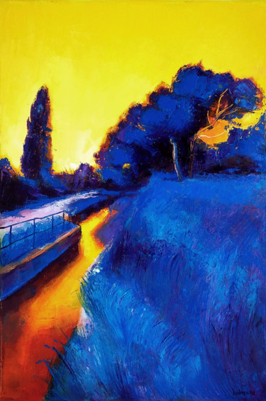 Painting titled "promenade au couche…" by Laurent Chimento, Original Artwork