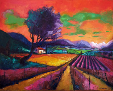 Painting titled "Haute Provence au s…" by Laurent Chimento, Original Artwork