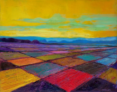 Peinture intitulée "Les champs de fleurs" par Laurent Chimento, Œuvre d'art originale