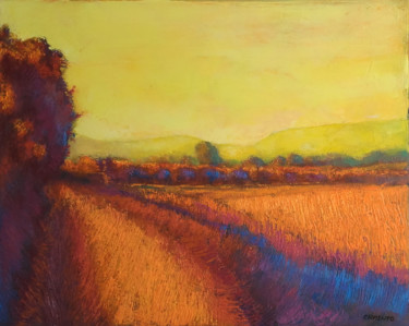 Painting titled "Les champs d'or de…" by Laurent Chimento, Original Artwork