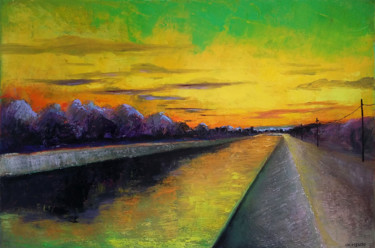 Peinture intitulée "Le canal de Haute P…" par Laurent Chimento, Œuvre d'art originale