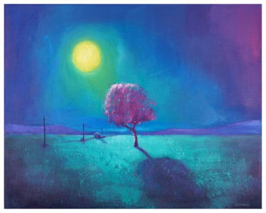Ζωγραφική με τίτλο "Pleine lune d'été.j…" από Laurent Chimento, Αυθεντικά έργα τέχνης