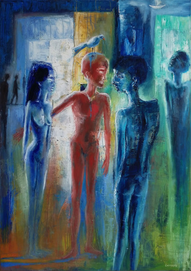 Painting titled "Conciliabule" by Laurent Chimento, Original Artwork
