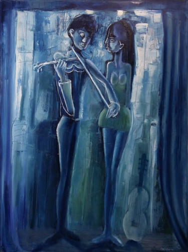 Painting titled "La danseuse et le v…" by Laurent Chimento, Original Artwork