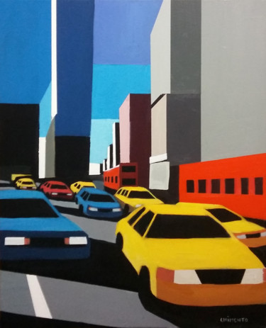 Painting titled "New York City" by Laurent Chimento, Original Artwork, Acrylic