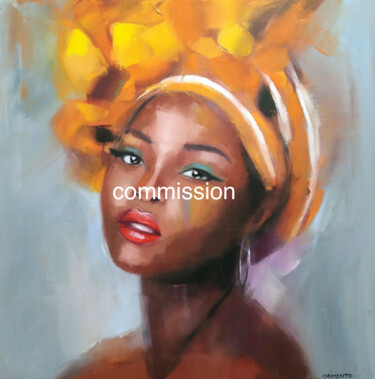 Painting titled "BEAUTÉ CRÉOLE (comm…" by Laurent Chimento, Original Artwork, Oil Mounted on Wood Stretcher frame